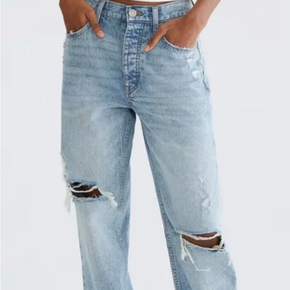 Aeropostale Light Blue High Rise Distressed Jeans